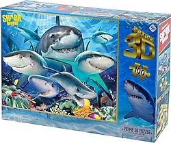 Prime 3D Discovery Köpek Balıkları 100 Parça Puzzle 10668