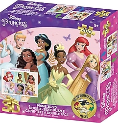 Prime 3D Disney Princess Çift Taraflı 200 Parça Puzzle 37550