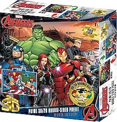 Prime 3D Marvel Avengers Çift Taraflı 200 Parça Puzzle 37551