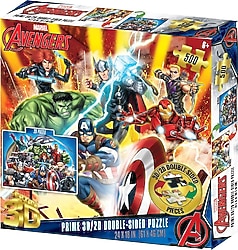 Prime 3D Marvel Avengers Çift Taraflı 500 Parça Puzzle 37556