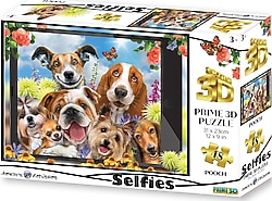 Prime 3D Sevimli Köpekler Selfie 48 Parça Puzzle 20554