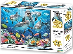 Prime 3D Sevimli Yunuslar 63 Parça Puzzle 10529