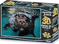 Prime 3D Su Altında Köpek 100 Parça Puzzle 20509