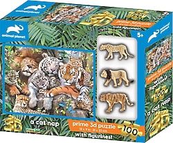 Prime 3D Vahşi Kediler 100 Parça Puzzle ve Figür Set 15544