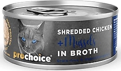 Prochoice Tiftiklenmiş Tavuklu ve Midyeli 70 gr Yetişkin Konserve Kedi Maması