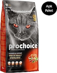 Prochoice Pro 33 Sterilised Somon ve Karidesli 2 kg Yetişkin Kedi Maması - Açık Paket