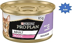 Pro Plan Delicate Hindili 85 gr 3'lü Yetişkin Kedi Konservesi