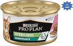 Pro Plan Sterilised Ton Balıklı ve Somonlu 85 gr 12'li Kısırlaştırılmış Yetişkin Konserve Kedi Maması