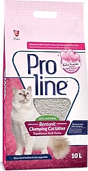 Proline Bebek Pudrası Kokulu 10 lt 3'lü Bentonit Kedi Kumu