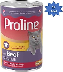 Proline Dana Etli 400 gr 12'li Yetişkin Konserve Kedi Maması