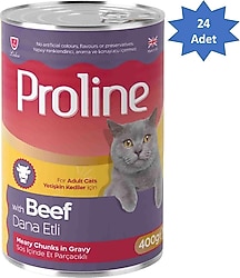 Proline Dana Etli 400 gr 24'lü Yetişkin Konserve Kedi Maması