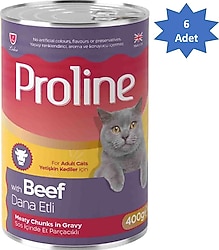 Proline Dana Etli 400 gr 6'lı Yetişkin Konserve Kedi Maması