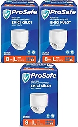 Prosafe Emici Külot Büyük Boy L 8'li 3 Adet Hasta Bezi