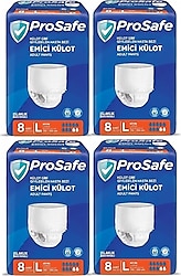 Prosafe Emici Külot Büyük Boy L 8'li 4 Adet Hasta Bezi