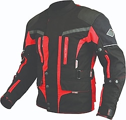 Prosev 7152 Erkek Siyah-Kırmızı 4 Mevsim Motosiklet Montu