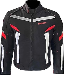 Prosev JKT01 Siyah-Kırmızı 4 Mevsim Motosiklet Montu