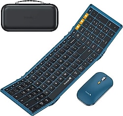 ProtoArc XKM01 Mavi Kablosuz Klavye Mouse Seti