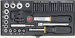 Proxxon 23070 1/4" Cırcır Kollu 39 Parça Lokma Takımı