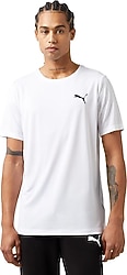 Puma Active Small Logo 586725-02 Kısa Kollu Bisiklet Yaka Beyaz Erkek Tişört