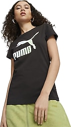 Puma Classics Logo Infill 622746 Kısa Kollu Bisiklet Yaka Kadın Tişört