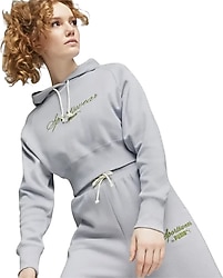 Puma Classics+ Relaxed Cropped 624273 Kapüşonlu Kadın Sweatshirt