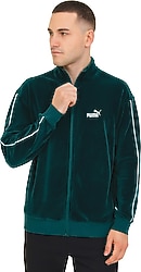 Puma Essentials Elevated Velour Track 689116-75 Yeşil Erkek Eşofman Üstü