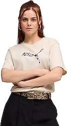 Puma Essentials Graphics Animal 691821 Kısa Kollu Bisiklet Yaka Kadın Tişört