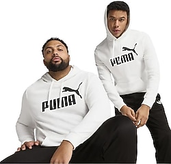 Puma Essentials No.1 Logo 682572-02 Kapüşonlu Beyaz Erkek Sweatshirt