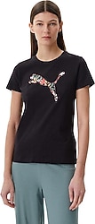 Puma Floral Cat Logo 685081 Kısa Kollu Bisiklet Yaka Kadın Tişört