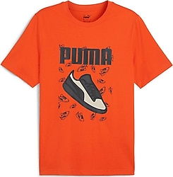 Puma Graphics 683209-18 Turuncu Kısa Kollu Bisiklet Yaka Erkek Tişört