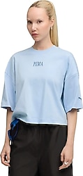 Puma Premium Essentials 632054 Kısa Kollu Bisiklet Yaka Kadın Oversize Tişört