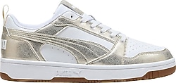 Puma Rebound V6 Low Metallic 406055-01 Beyaz-Gold Kadın Sneaker