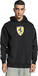 Puma Scuderia Ferrari Bigshield 627054-01 Kapüşonlu Siyah Erkek Sweatshirt
