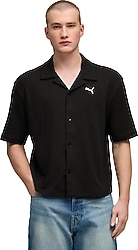 Puma Wardrobe Essentials 634363-01 Kısa Kollu Siyah Erkek Gömlek