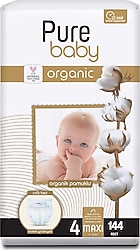 Pure Baby Organik Pamuklu 4 Numara Maxi 48'li 3 Adet Bebek Bezi
