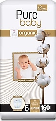 Pure Baby Organic 5 Numara Junior 160'lı Bebek Bezi