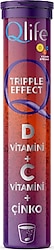 QLife Tripple Effect D + C Vitamini + Çinko 20 Efervesan Tablet