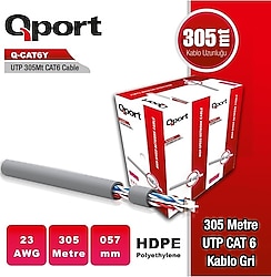 Qport Q-CAT6Y UPT 305 m CAT6 Network Kablosu