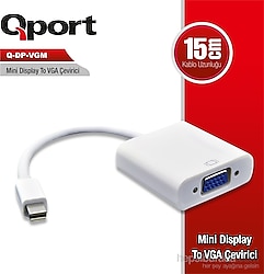 Qport Q-DP-VGM Mini DisplayPort to VGA Dönüştürücü