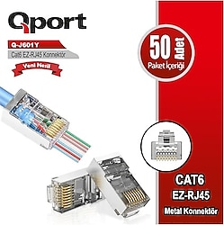 Qport Q-J601Y RJ45 50'li Konnektör