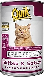 Quik Biftekli ve Sebzeli 415 gr Yetişkin Konserve Kedi Maması
