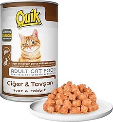 Quik Ciğerli ve Tavşanlı 415 gr Yetişkin Konserve Kedi Maması