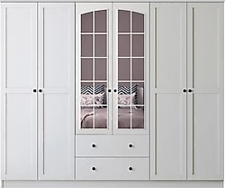 Rabi Side Rose Aynalı 2 Çekmeceli 6 Kapaklı Gardırop