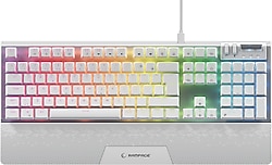 Rampage Carbon Beyaz RGB Red Switch Kablolu Mekanik Oyuncu Klavyesi
