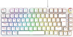 Rampage Enigma 75 Beyaz RGB TKL Red Switch Kablolu Mekanik Oyuncu Klavyesi