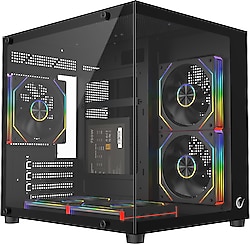 Rampage Lumid V2 ARGB Fanlı 750 W Micro ATX Oyuncu Kasası