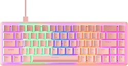 Rampage Rebel Pembe TKL İngilizce Blue Switch Kablolu Mekanik Oyuncu Klavyesi