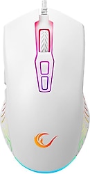 Rampage Spear SMX-G68 Beyaz RGB Makrolu Ergonomik Optik Kablolu Oyuncu Mouse