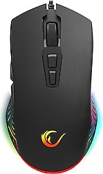 Rampage Spear SMX-G68 Siyah RGB Makrolu Ergonomik Optik Kablolu Oyuncu Mouse