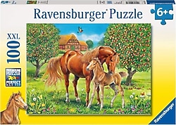 Ravensburger Çayırda Mutlu Atlar 100 Parça Puzzle 105779
